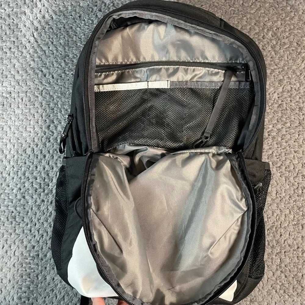 The North Face Jester Backpack Black/White 28L School Travel Water Repellent